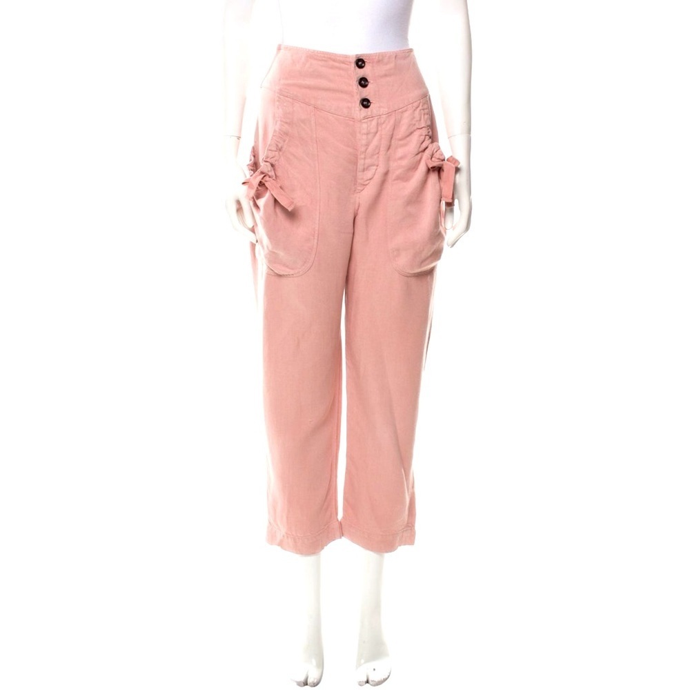 Etoile Isabel Marant‎ High Waisted Cropped Straight Leg Cargo Pocket Pants EUC
